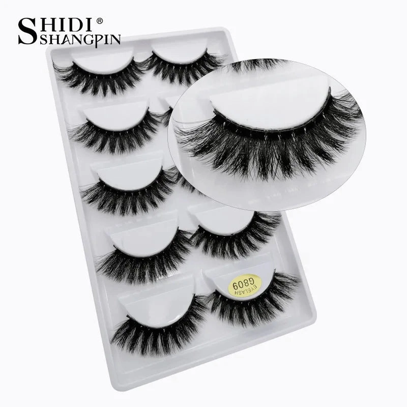 SHIDISHANGPIN 5 pairs mink eyelashes false eyelashes natural false lashes 3d mink lashes 3d lashes mink faux cils cilios G806