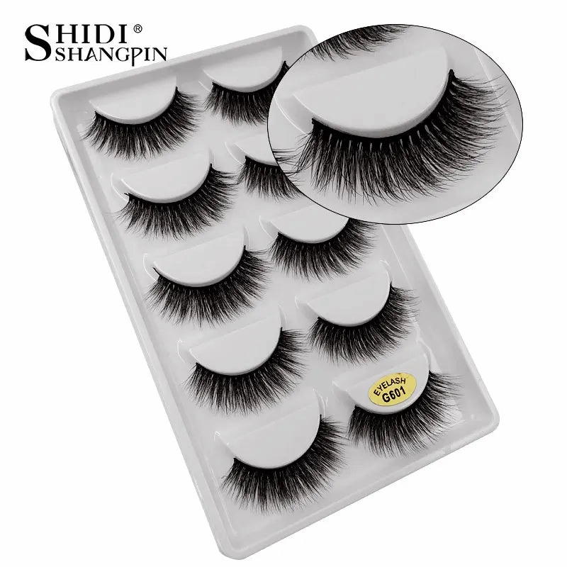 SHIDISHANGPIN 5 pairs mink eyelashes false eyelashes natural false lashes 3d mink lashes 3d lashes mink faux cils cilios G806