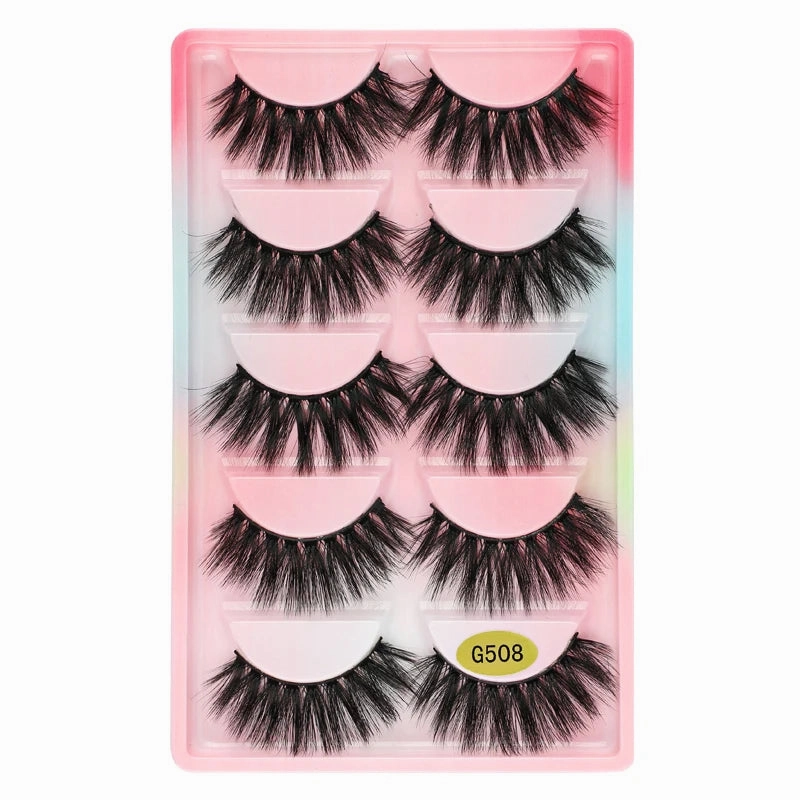 SHIDISHANGPIN 5 pairs mink eyelashes false eyelashes natural false lashes 3d mink lashes 3d lashes mink faux cils cilios G806
