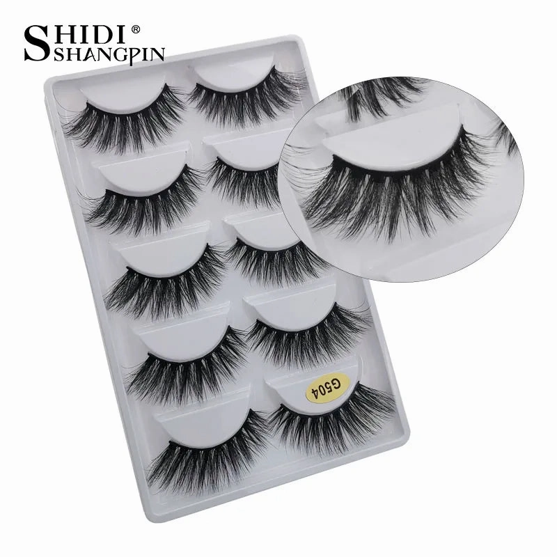 SHIDISHANGPIN 5 pairs mink eyelashes false eyelashes natural false lashes 3d mink lashes 3d lashes mink faux cils cilios G806