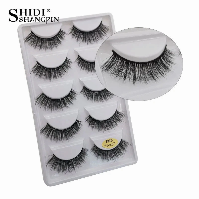 SHIDISHANGPIN 5 pairs mink eyelashes false eyelashes natural false lashes 3d mink lashes 3d lashes mink faux cils cilios G806