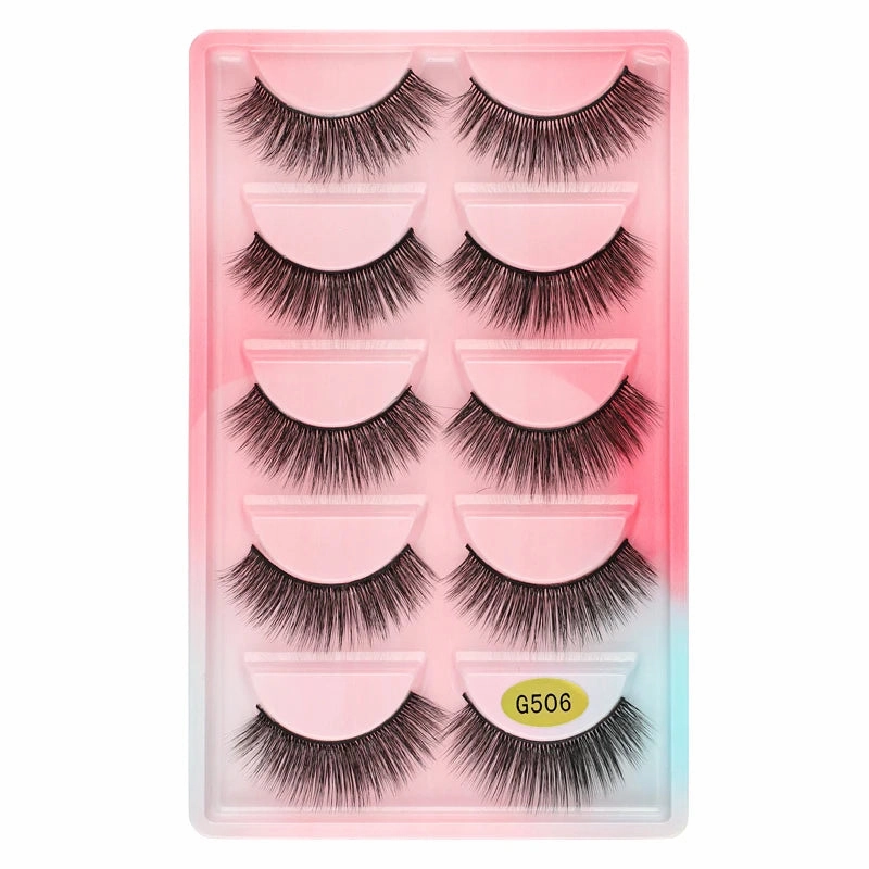 SHIDISHANGPIN 5 pairs mink eyelashes false eyelashes natural false lashes 3d mink lashes 3d lashes mink faux cils cilios G806