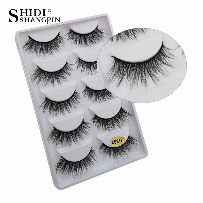 SHIDISHANGPIN 5 pairs mink eyelashes false eyelashes natural false lashes 3d mink lashes 3d lashes mink faux cils cilios G806