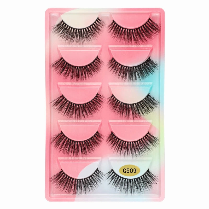 SHIDISHANGPIN 5 pairs mink eyelashes false eyelashes natural false lashes 3d mink lashes 3d lashes mink faux cils cilios G806