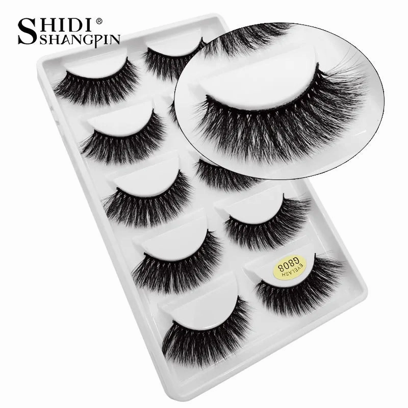 SHIDISHANGPIN 5 pairs mink eyelashes false eyelashes natural false lashes 3d mink lashes 3d lashes mink faux cils cilios G806