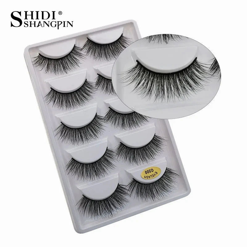 SHIDISHANGPIN 5 pairs mink eyelashes false eyelashes natural false lashes 3d mink lashes 3d lashes mink faux cils cilios G806