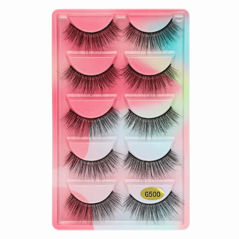 SHIDISHANGPIN 5 pairs mink eyelashes false eyelashes natural false lashes 3d mink lashes 3d lashes mink faux cils cilios G806