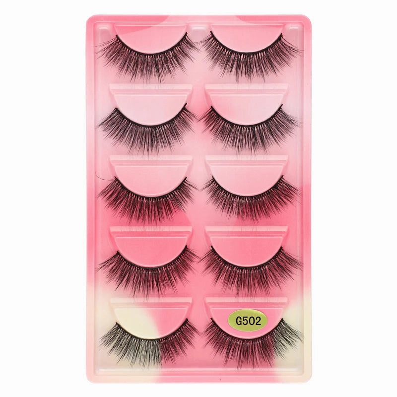 SHIDISHANGPIN 5 pairs mink eyelashes false eyelashes natural false lashes 3d mink lashes 3d lashes mink faux cils cilios G806