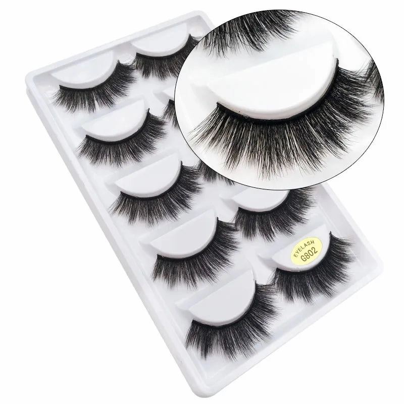 SHIDISHANGPIN 5 pairs mink eyelashes false eyelashes natural false lashes 3d mink lashes 3d lashes mink faux cils cilios G806