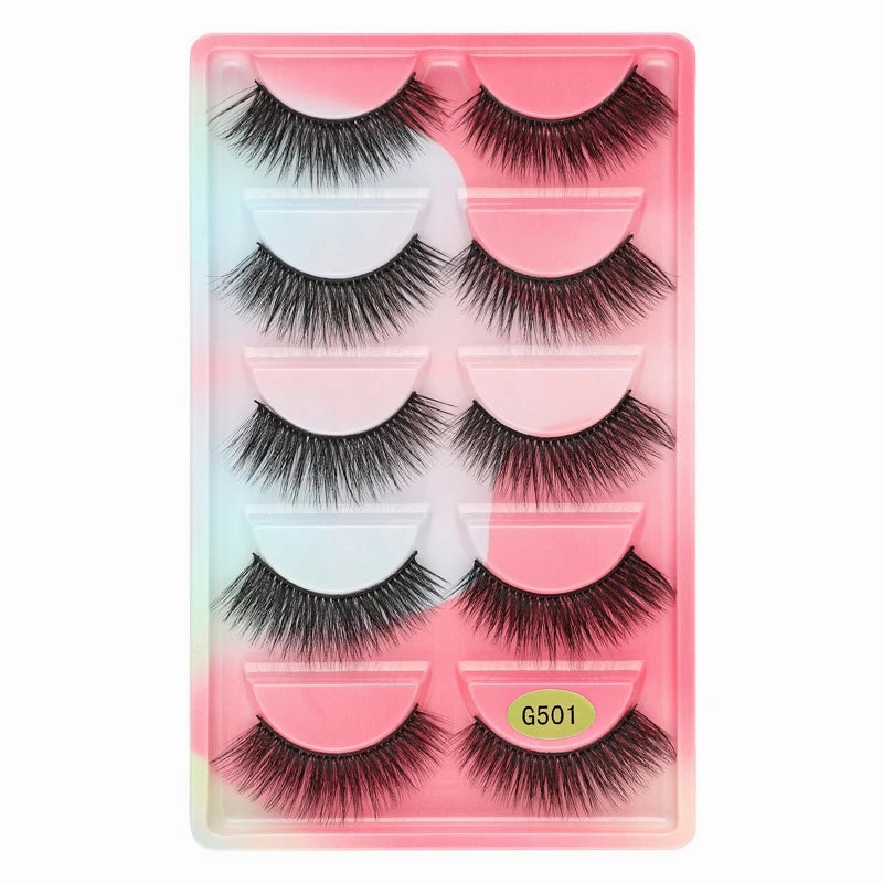 SHIDISHANGPIN 5 pairs mink eyelashes false eyelashes natural false lashes 3d mink lashes 3d lashes mink faux cils cilios G806