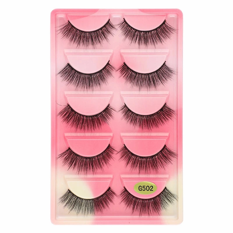 SHIDISHANGPIN 5 pairs mink eyelashes false eyelashes natural false lashes 3d mink lashes 3d lashes mink faux cils cilios G806