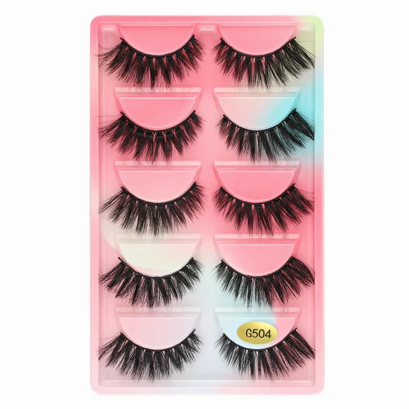 SHIDISHANGPIN 5 pairs mink eyelashes false eyelashes natural false lashes 3d mink lashes 3d lashes mink faux cils cilios G806