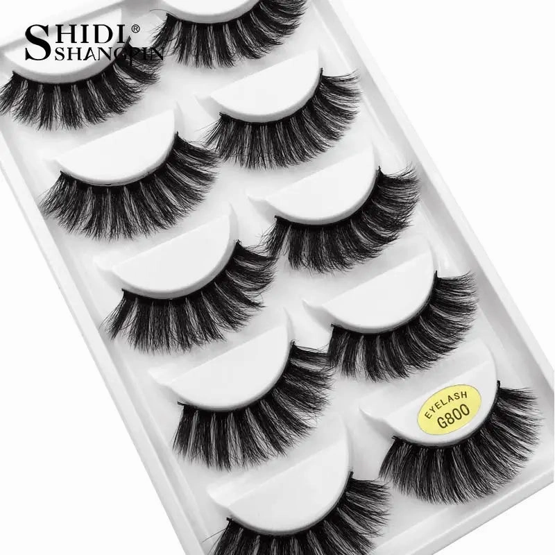 SHIDISHANGPIN 5 pairs mink eyelashes false eyelashes natural false lashes 3d mink lashes 3d lashes mink faux cils cilios G806