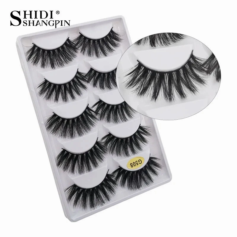 SHIDISHANGPIN 5 pairs mink eyelashes false eyelashes natural false lashes 3d mink lashes 3d lashes mink faux cils cilios G806