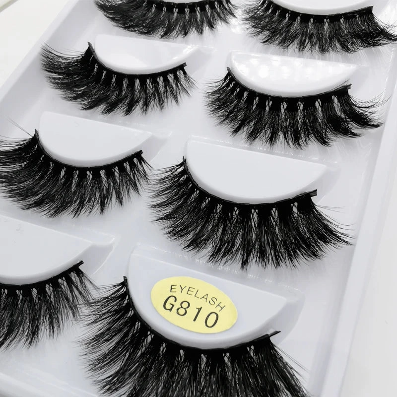 SHIDISHANGPIN 5 pairs mink eyelashes false eyelashes natural false lashes 3d mink lashes 3d lashes mink faux cils cilios G806