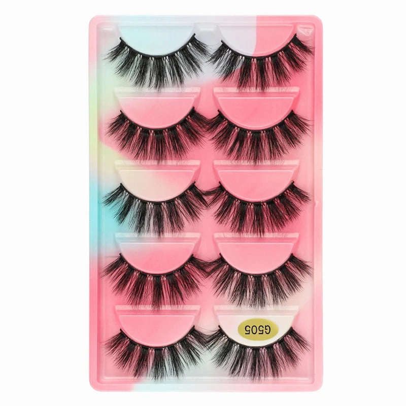 SHIDISHANGPIN 5 pairs mink eyelashes false eyelashes natural false lashes 3d mink lashes 3d lashes mink faux cils cilios G806