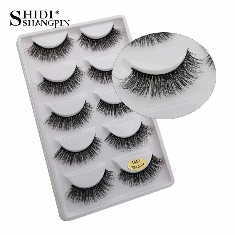 SHIDISHANGPIN 5 pairs mink eyelashes false eyelashes natural false lashes 3d mink lashes 3d lashes mink faux cils cilios G806