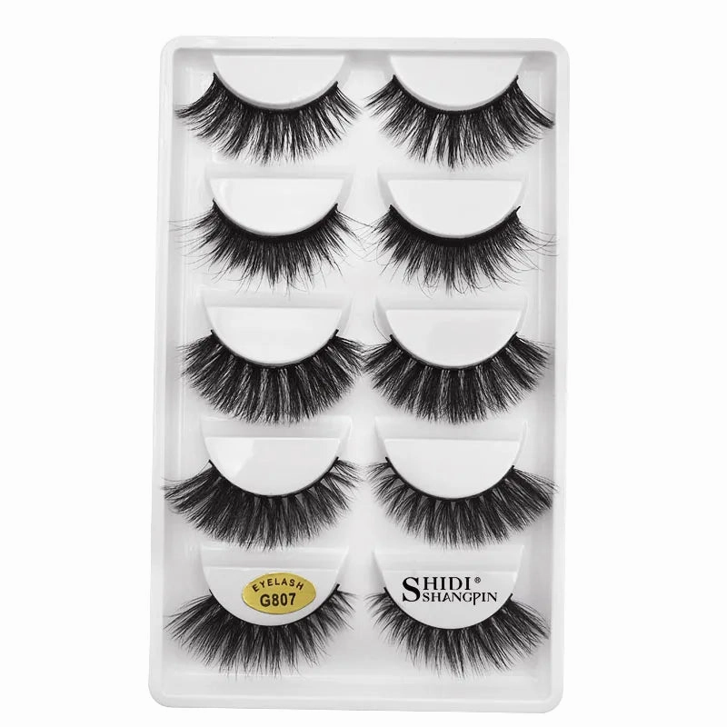 SHIDISHANGPIN 5 pairs mink eyelashes false eyelashes natural false lashes 3d mink lashes 3d lashes mink faux cils cilios G806
