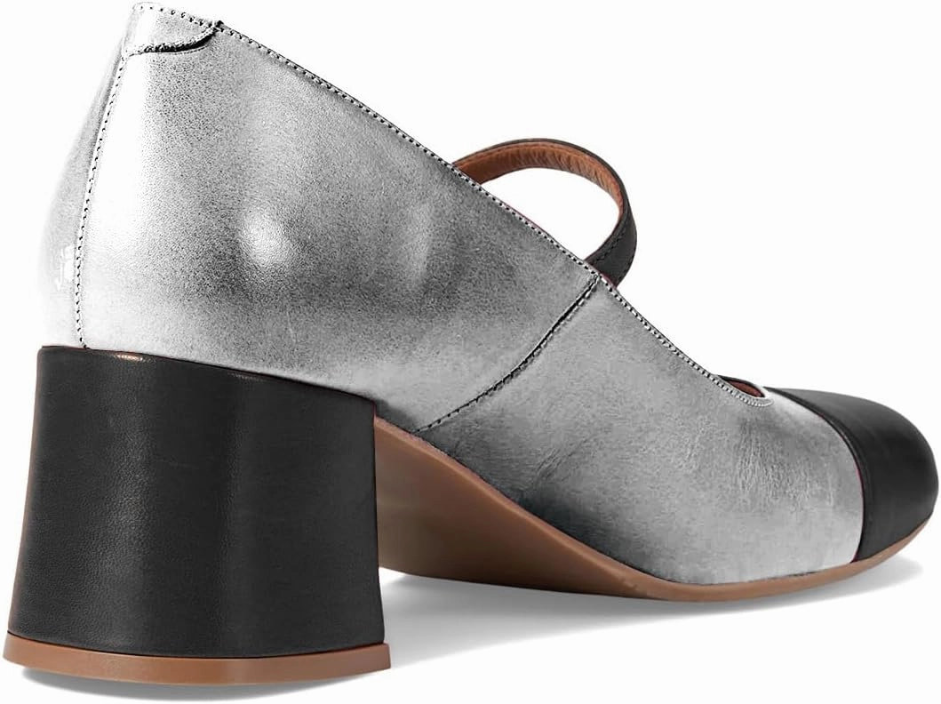 SHODENSE Women Rainbow Pumps Low Chunky Heel Mary Jane Shoes Square Cap Toe Ankle Strap Dress Pumps Two-Toned Mid Block Heel Mary Janes Lolita Shoes Multicolor Patchwork Office Wedding Party 4-11 M US