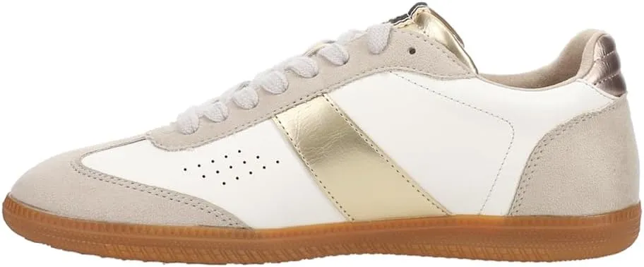 Shu Shop Womens Sydney Metallic Lace Up Sneakers Shoes Casual - Gold