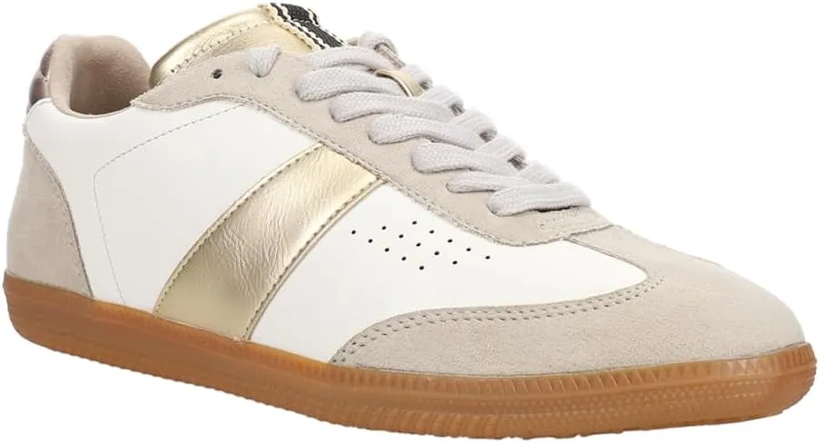 Shu Shop Womens Sydney Metallic Lace Up Sneakers Shoes Casual - Gold