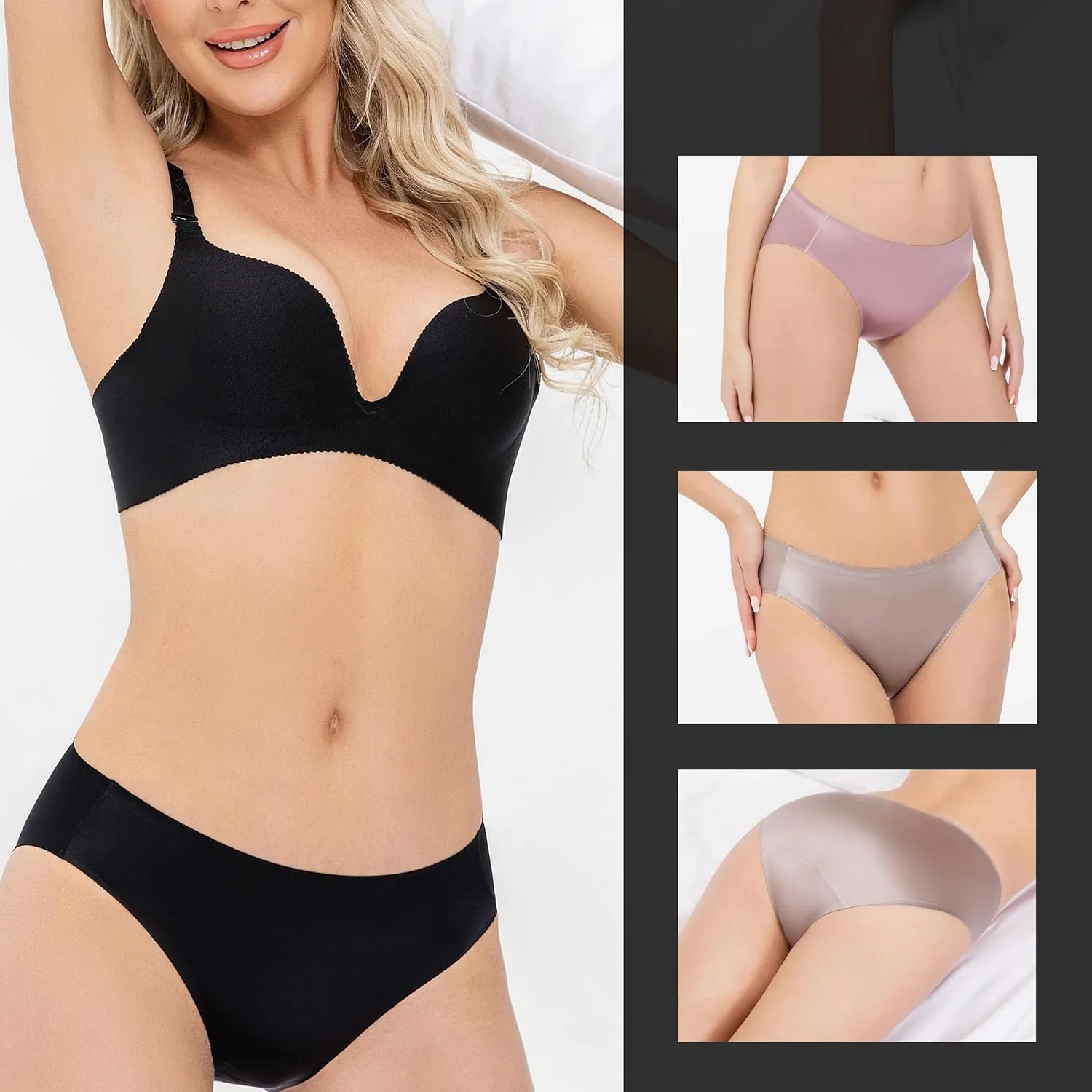 Silky Smooth Invisible Hipster Bikini Underwear for Women Frozen Silk Seamless Panties with Silky Tactile Touch
