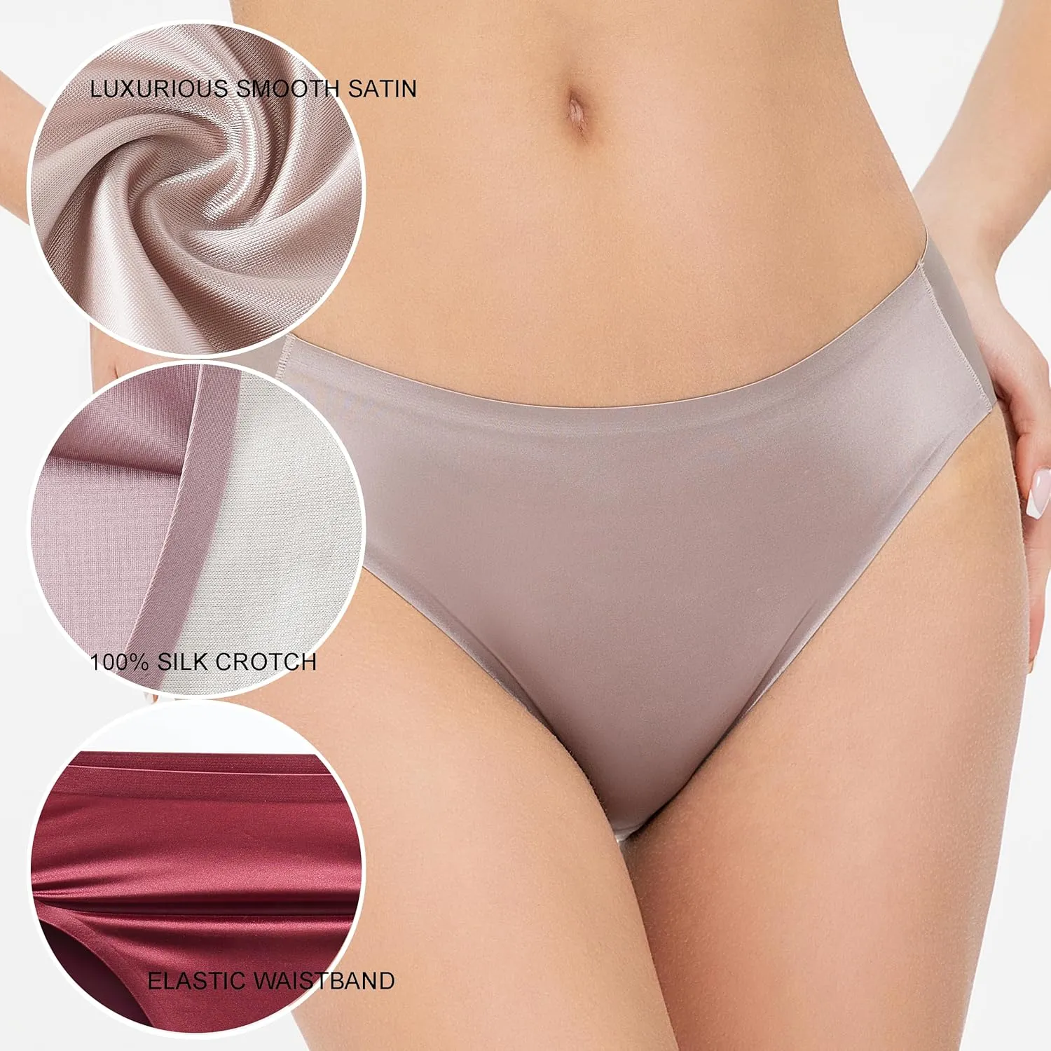 Silky Smooth Invisible Hipster Bikini Underwear for Women Frozen Silk Seamless Panties with Silky Tactile Touch