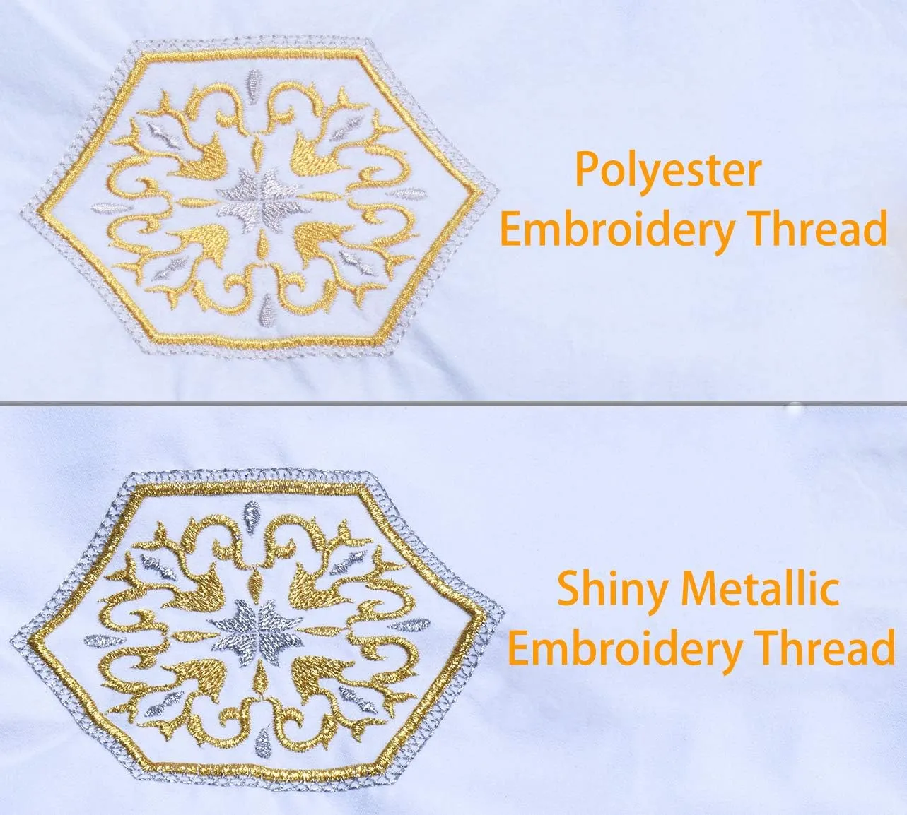 Simthread 6 Gold Metallic Embroidery Machine Thread 500M(550Y) for Embroidery and Decorative Sewing