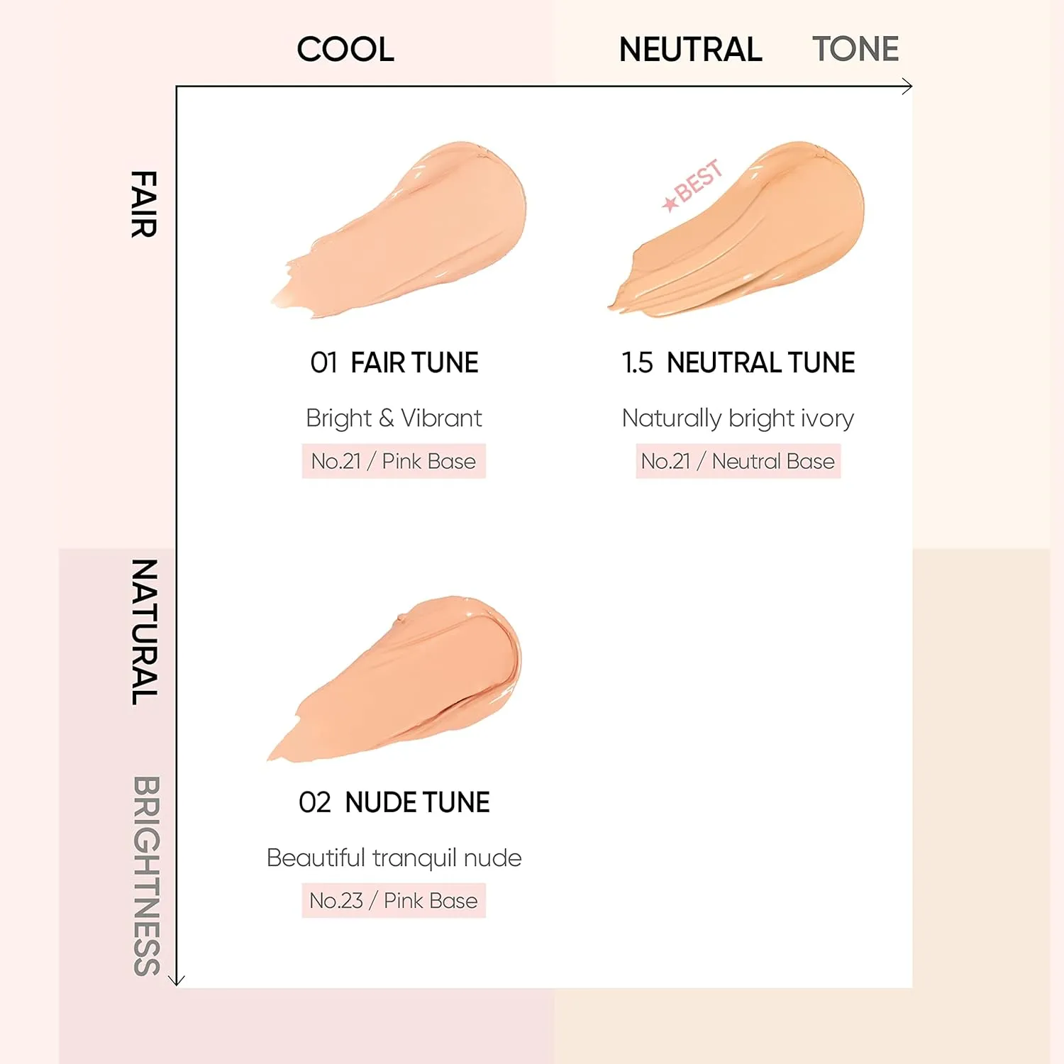 Skin Tune Vegan Cover Cushion Foundation 1.5 NEUTRAL TUNE | Light Apricot |dewy, glow, long-lasting, double coverage, clean beauty, lightweight, natural look, foundation for sensitive skin, hydrating