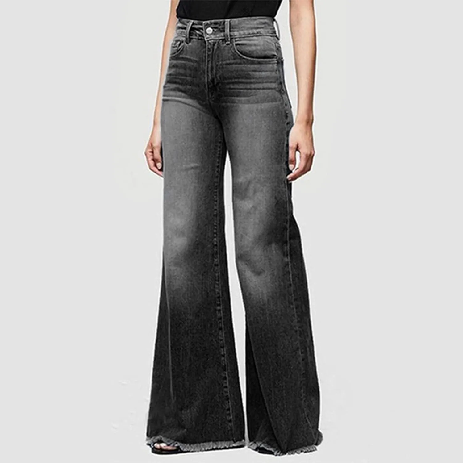SMIDOW Flare Denim Pants for Women's Bell Bottom Jeans Palazzo Jeans Wide-Leg Pants Fall Fashion Jeans Trousers