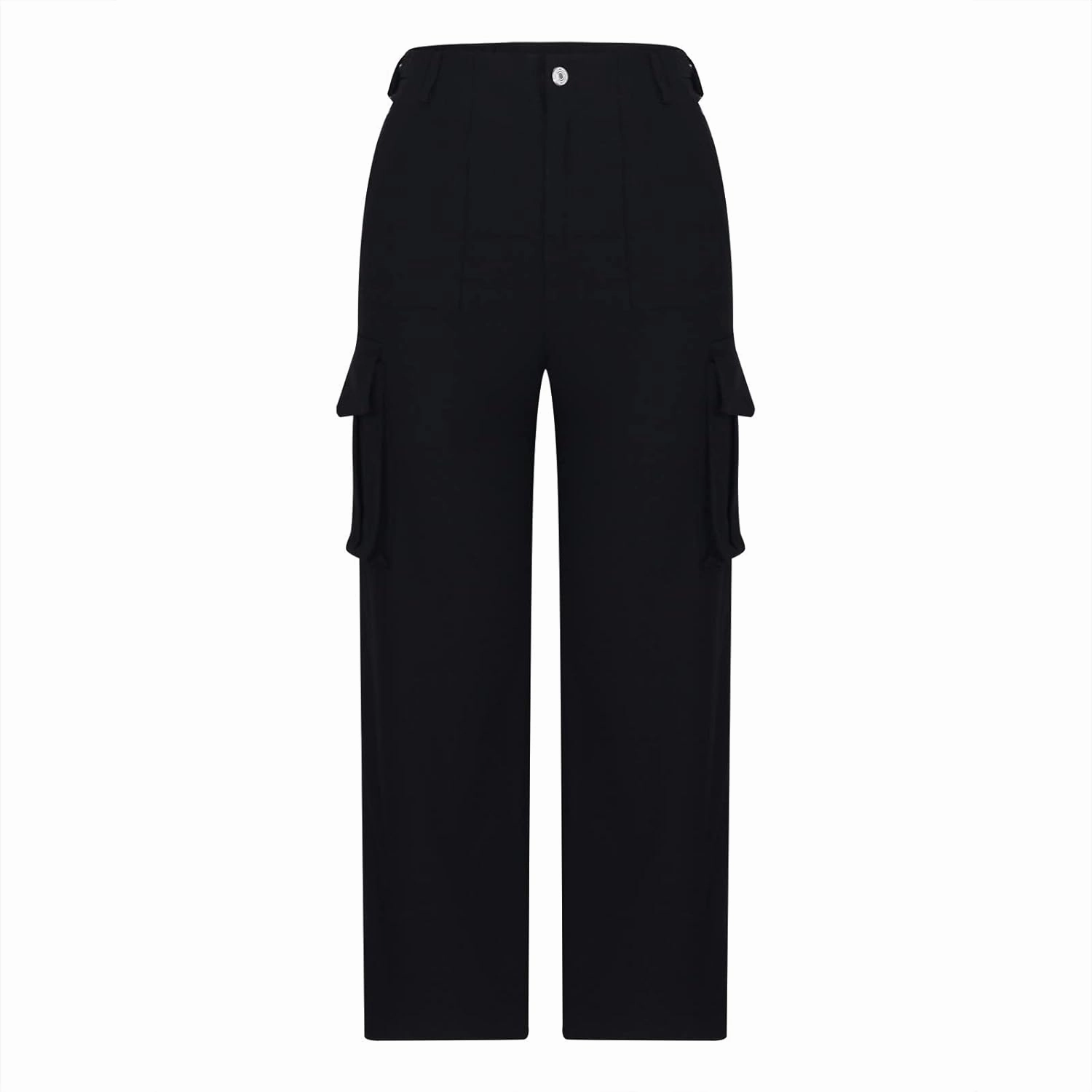 SMIDOW Casual Wide Leg Cargo Pants for Women High Waist Straight Leg Trousers with Pockets Streetwear Stretchy Pants