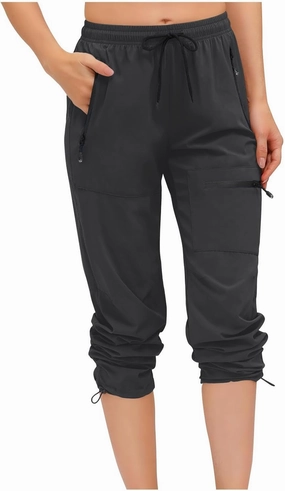 SMIDOW Womens Hiking Cargo Pants Lightweight Quick Dry High Waist Drawstring Jogger Pants Casual Workout Running Sweatpants