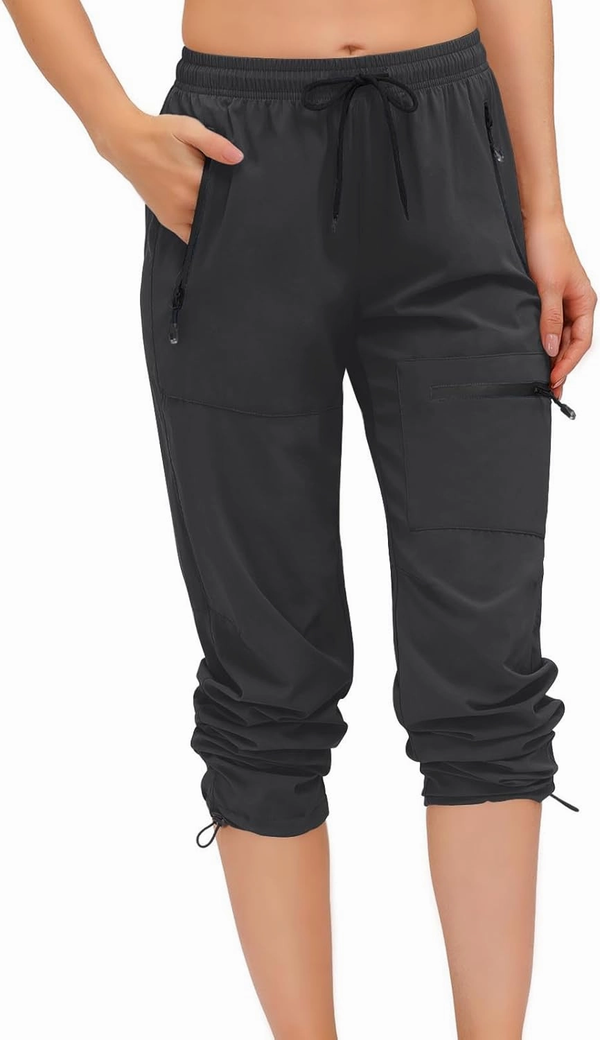 SMIDOW Womens Hiking Cargo Pants Lightweight Quick Dry High Waist Drawstring Jogger Pants Casual Workout Running Sweatpants