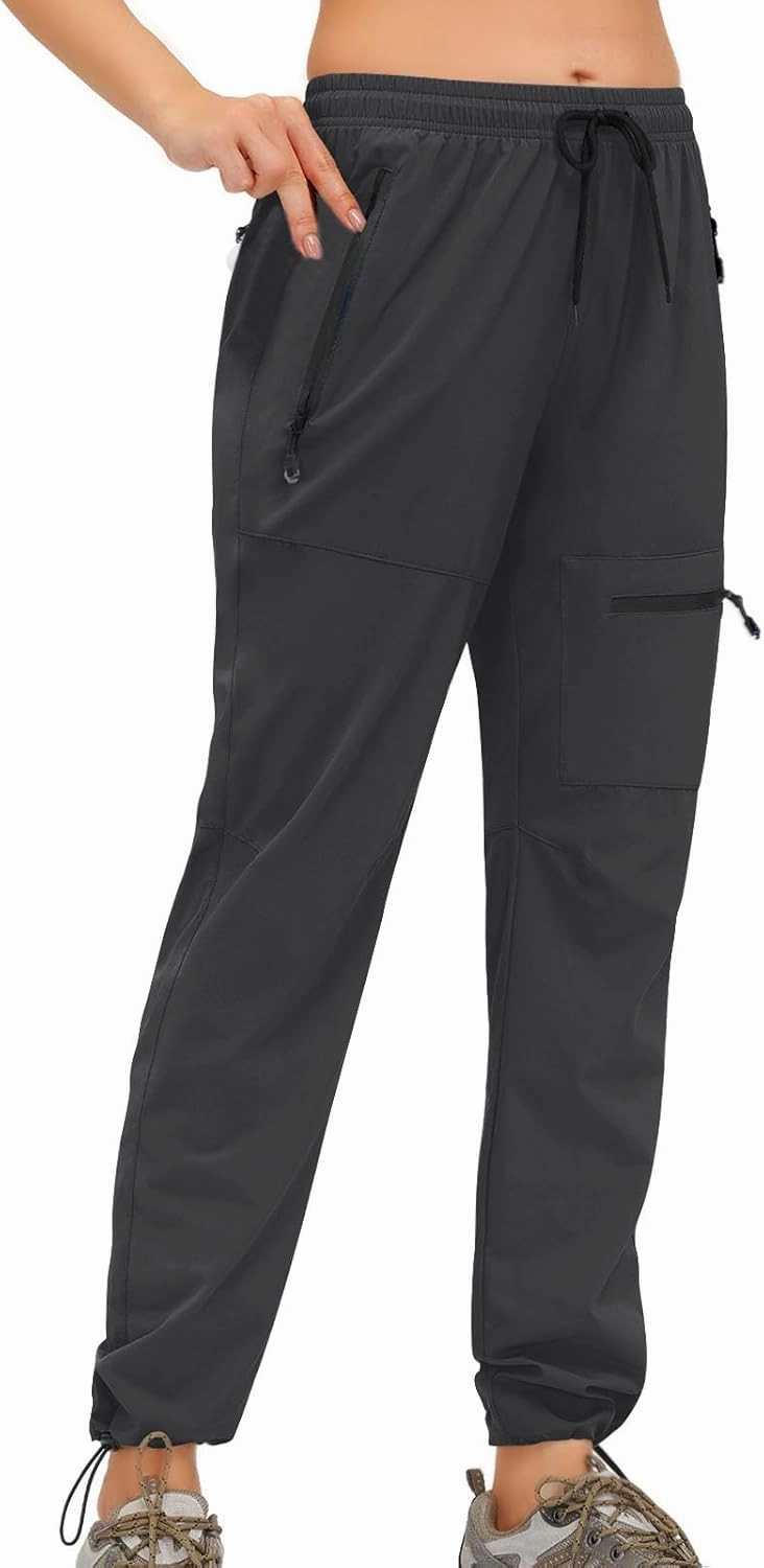 SMIDOW Womens Hiking Cargo Pants Lightweight Quick Dry High Waist Drawstring Jogger Pants Casual Workout Running Sweatpants