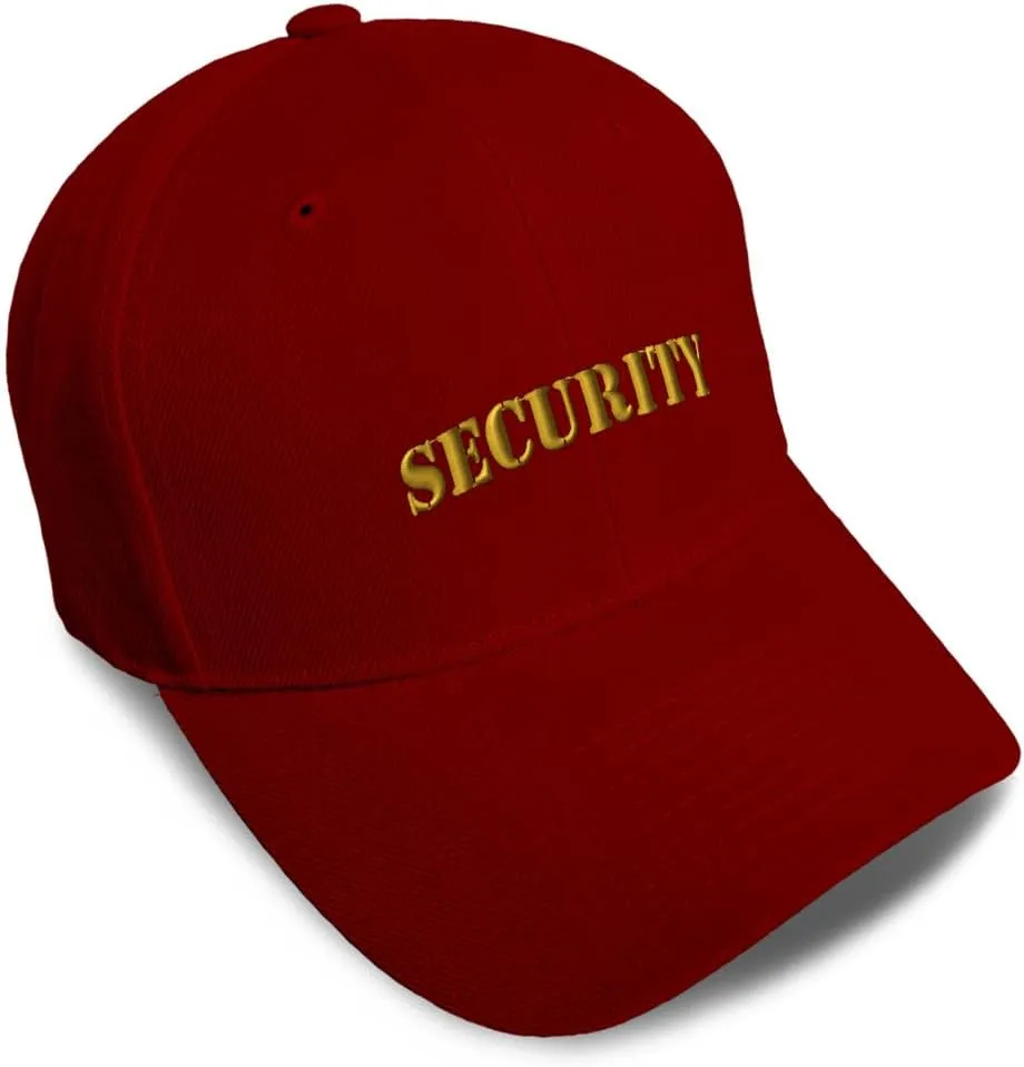 Speedy Pros Baseball Caps for Men & Women Embroidered Security Gold Embroidery Ladies & Men Baseball Hats Acrylic