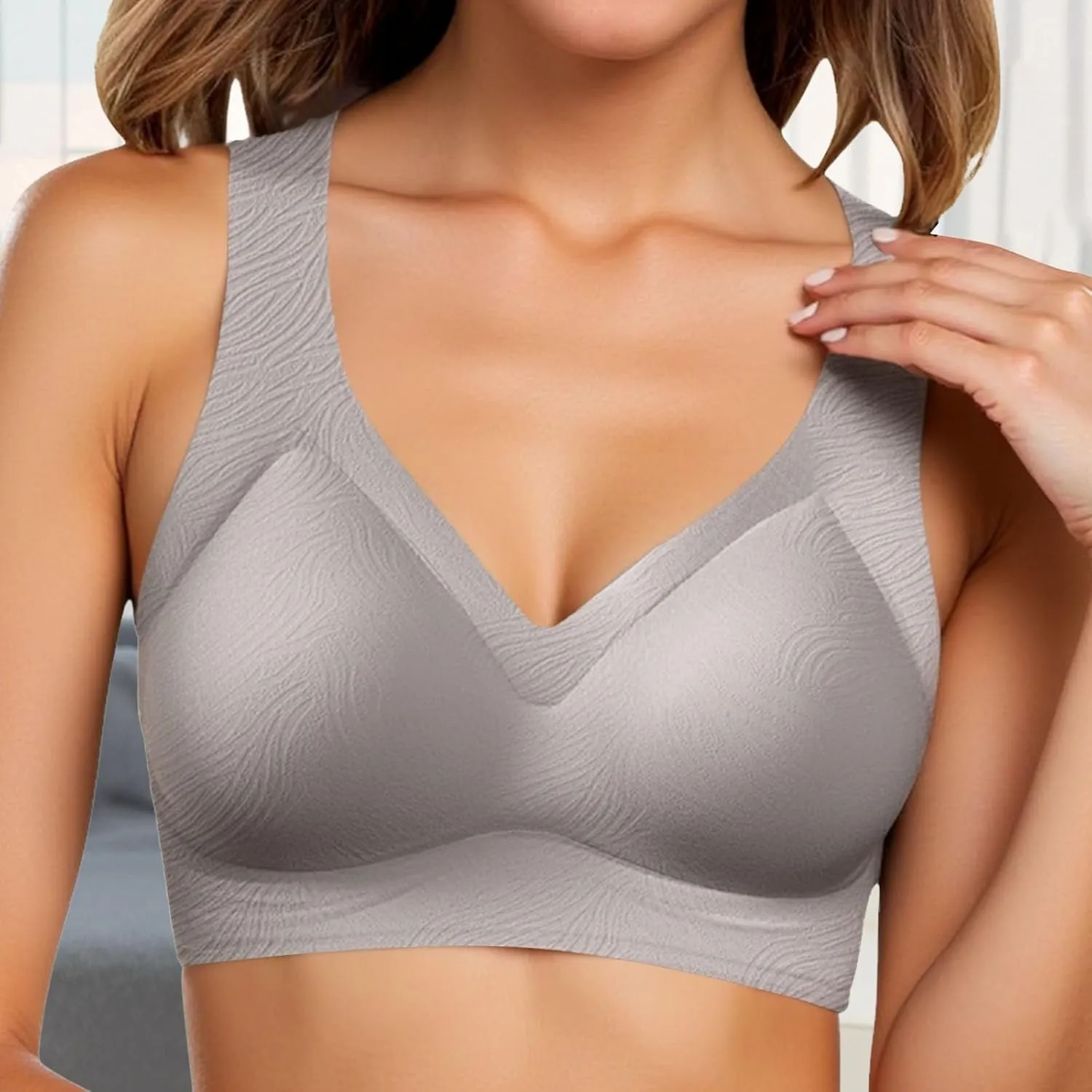 Sports Bra Bandeau Comfortable Supportive Jacquard Tshirt No Underwire Seamless Push Up Bras Strapless for