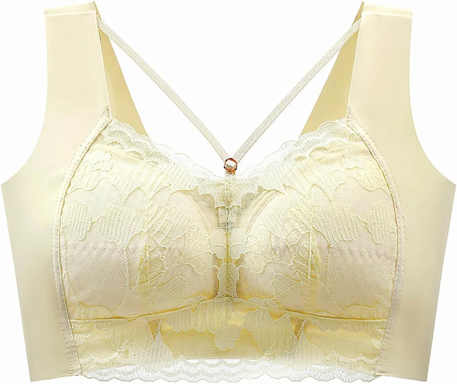 Sports Bras for Women Non Removable Pads Mesh Padded Soft Back Smoothing Bra Ultimate Push up