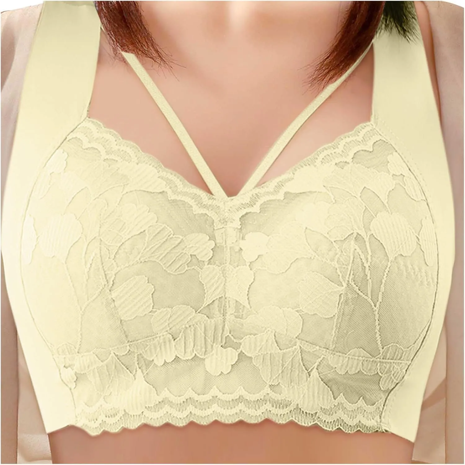 Sports Bras for Women Non Removable Pads Mesh Padded Soft Back Smoothing Bra Ultimate Push up