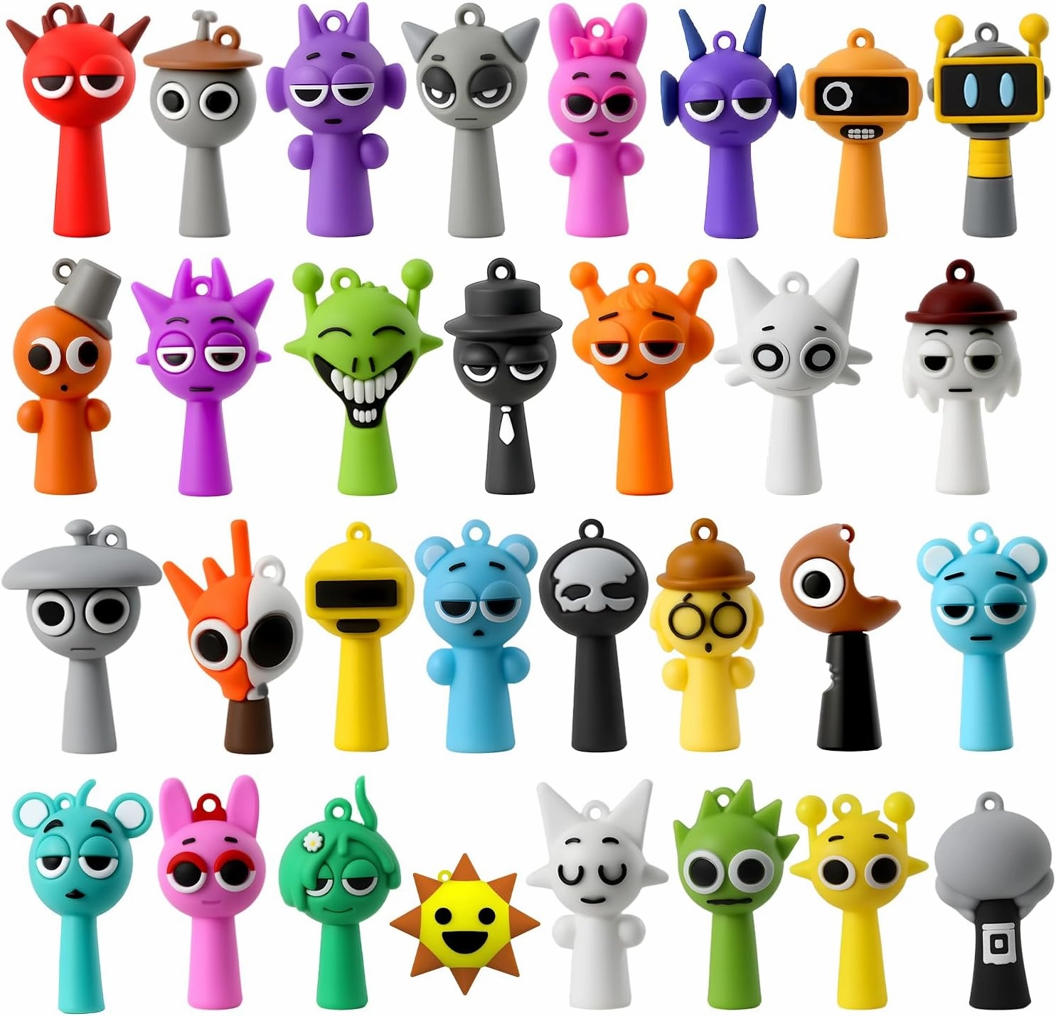Sprunki Toy Figures,Made of Silicone,Sprunki Toys Gifts for Kids Funs (31 Pack)