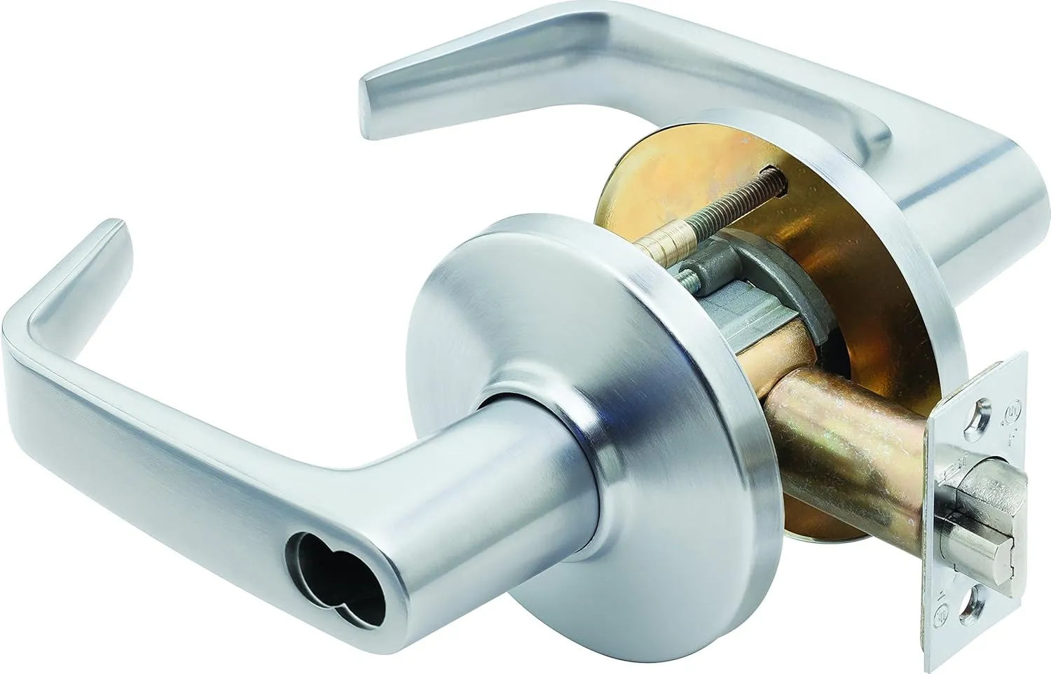 Stanley Best 9K 37 R 15D S3 626 Contour Angle Return Single Keyed Lever Lock, Classroom, Satin Chrome, 3.5" x 2.75" x 5.375"