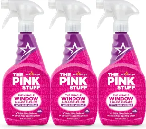 Stardrops - The Pink Stuff - The Miracle Window & Glass Cleaner with Rose Vinegar 3-Pack Bundle (3 Window & Glass Cleaner)