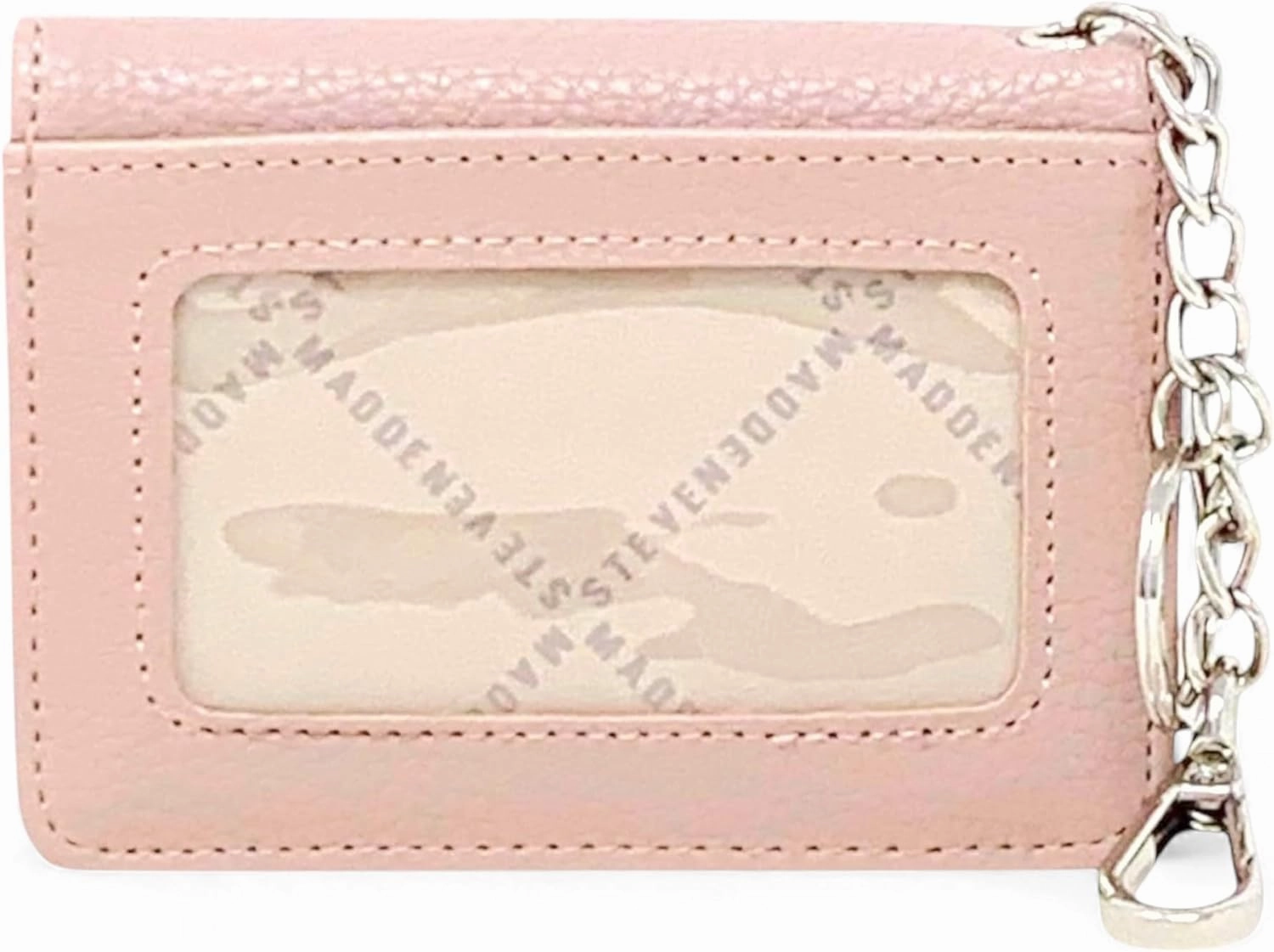 Steve Madden Bfold Clip On Card Case Wallet with Keyring (Chalk Pink)