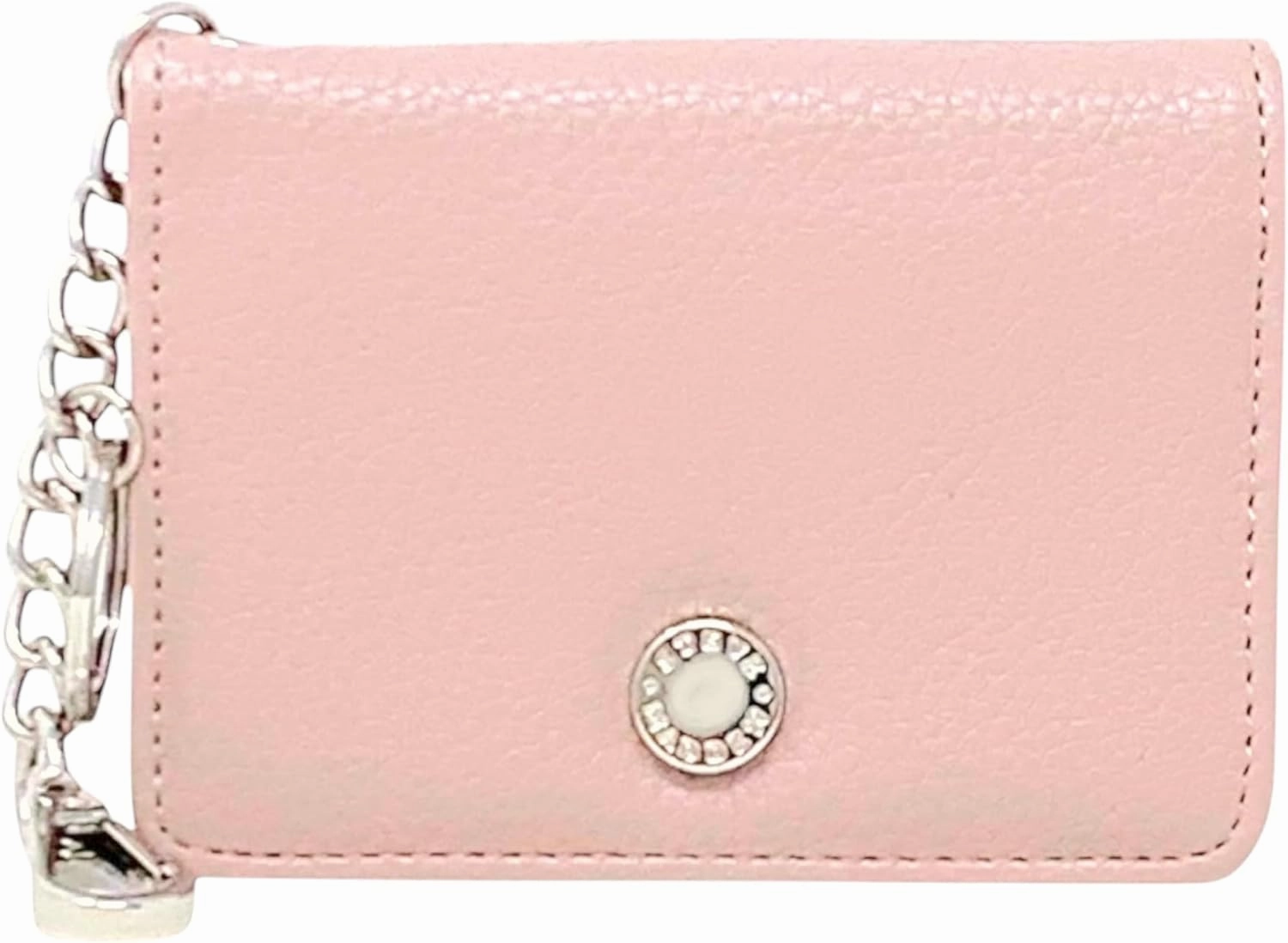 Steve Madden Bfold Clip On Card Case Wallet with Keyring (Chalk Pink)