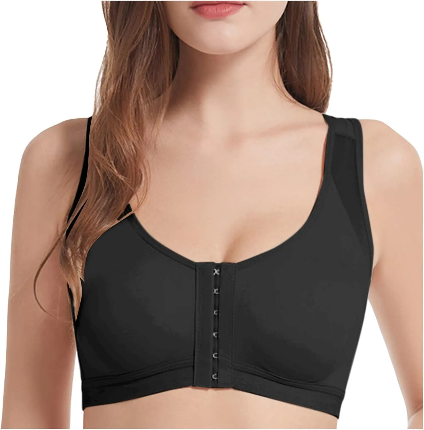 Strapless Bra for Plus Size Women Older Front Closure Embraced 2PC () Sports with Non