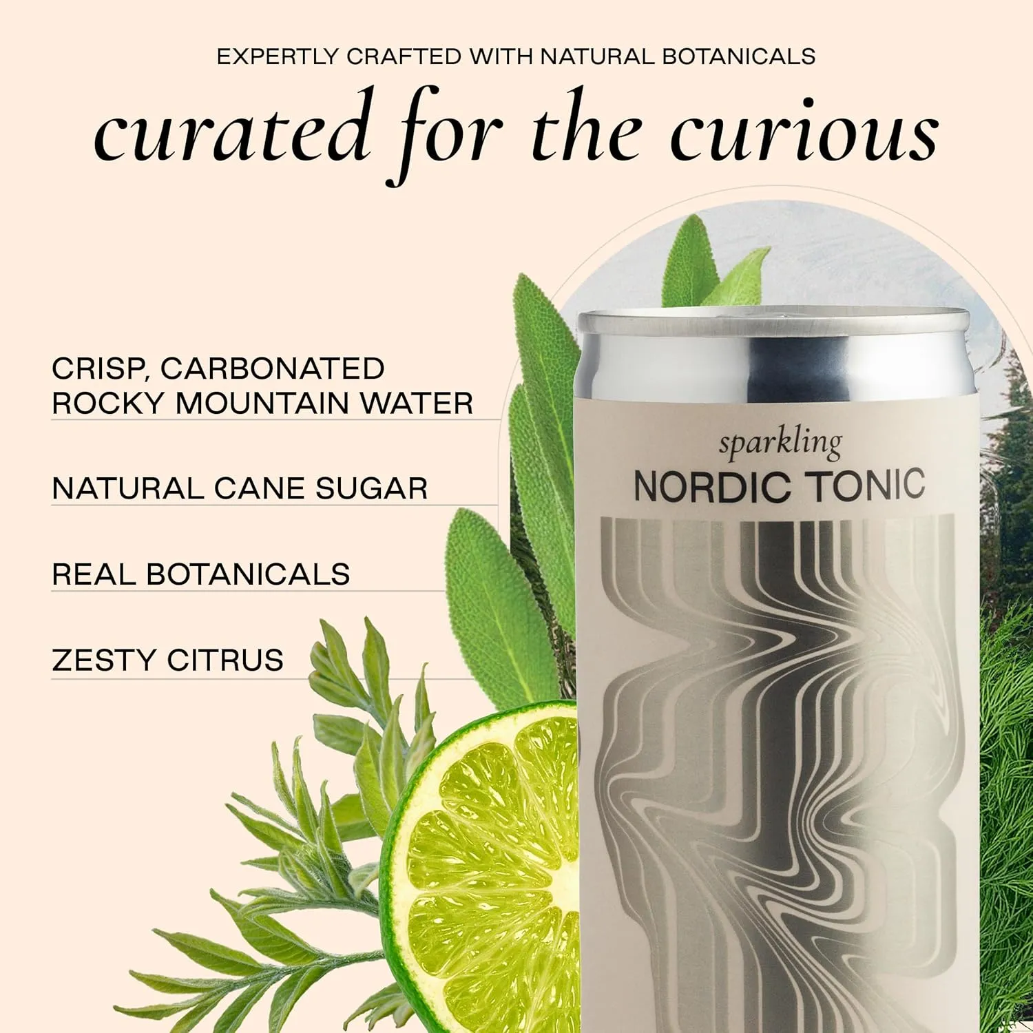 Strongwater Sparkling Nordic Tonic Water - 12 Pack Cans (8.4 Fl Oz Each) - Premium Mixer Made with Quinine, Rocky Mountain Water & Botanicals - Real Cane Sugar, No Artificial Flavors