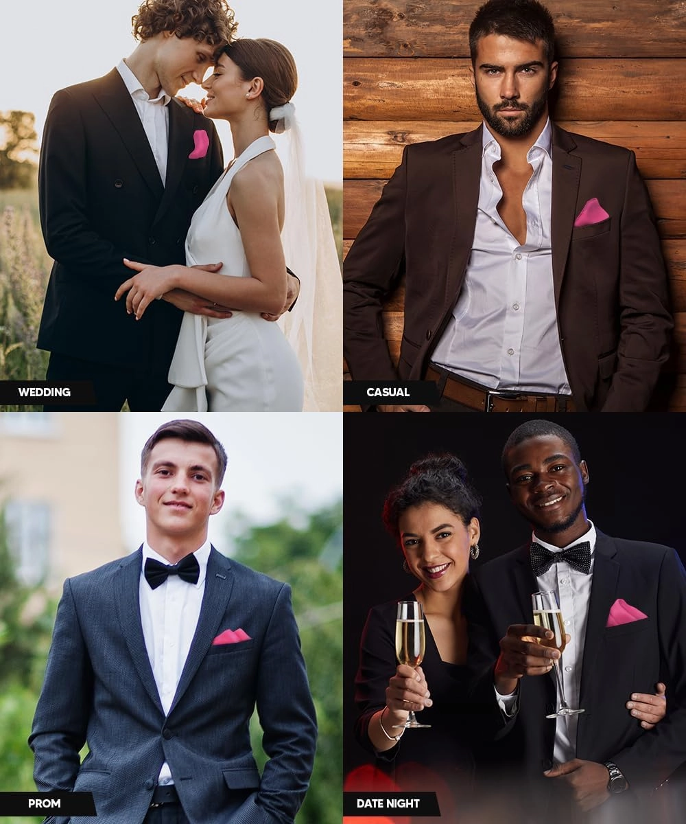 Suit Pocket Square for Men, Silky Satin Solid Men’s Pocket Square