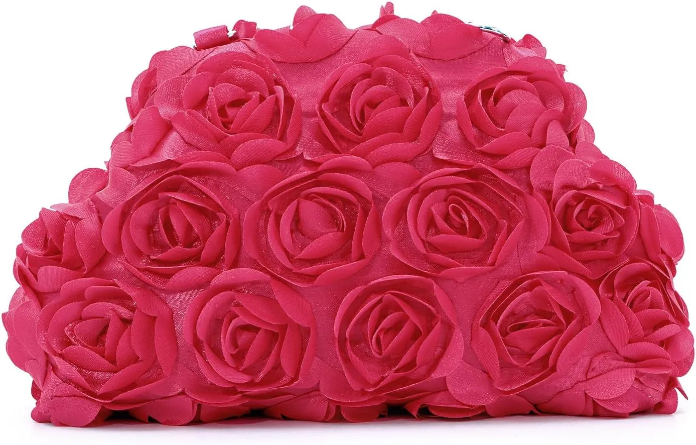 SUKUTU Flower Evening Bag Floral Clutch Bag Satin Handbag with Detachable Strap for Weeding Party Prom