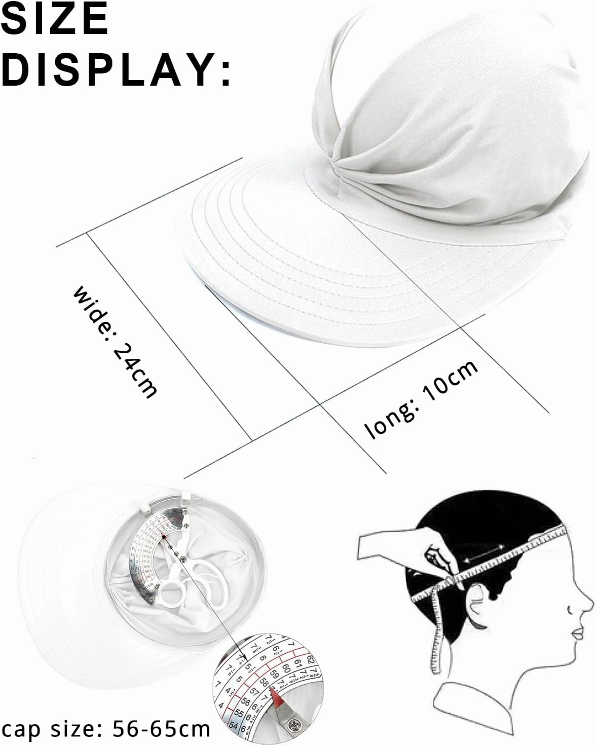 Sun Visor Hat & Oversized Aviator Sunglasses Set – Women's Foldable No Headache Sun Hat, Fashion Sunglasses