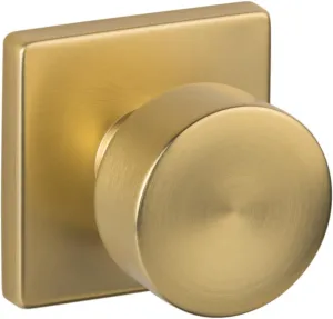 Sure-Loc BG100-SQ Bergen Non-Turning One-Sided Dummy Door Knob with Square Rose - Satin Brass