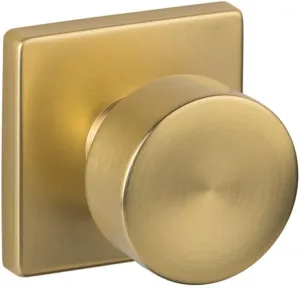 Sure-Loc BG101-SQ Bergen Passage Door Knob Set with Square Rose - Satin Brass